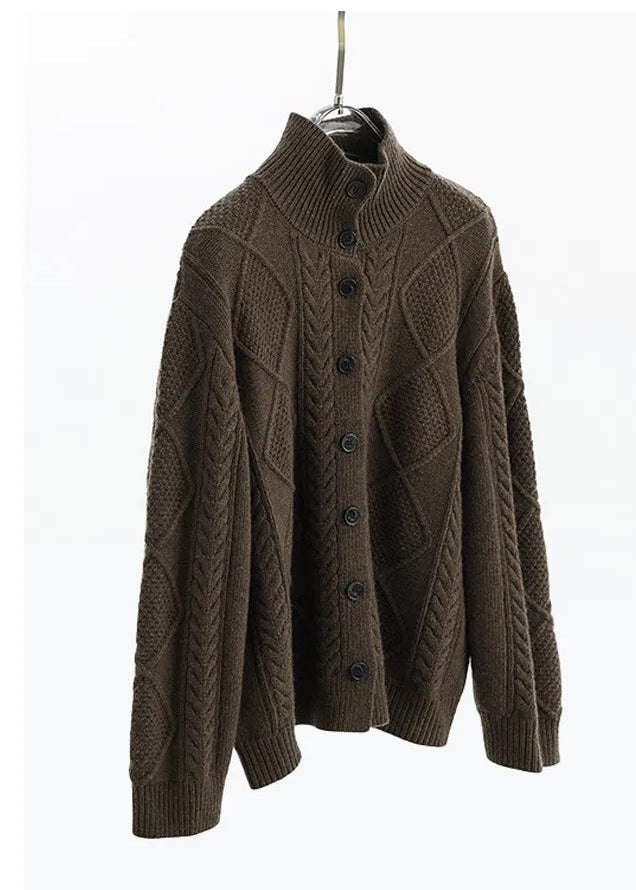 Women’s Cable Knit Cardigan-HighTouch