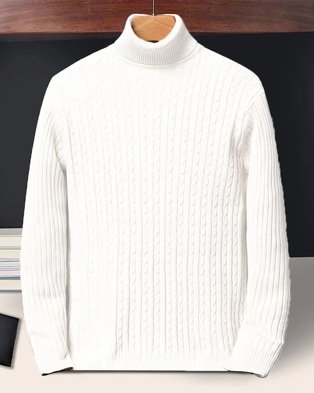 Men's Striped Turtleneck Sweater