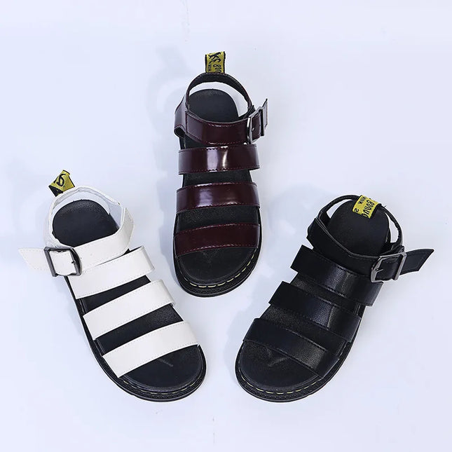 Casual Sport Women's Sandal Peep Toe Metal Buckle Car Stitch Roman Sandal
