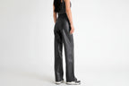 Women’s PU Leather Wide-Leg Pants – Warm Fleece Casual Trousers-HighTouch