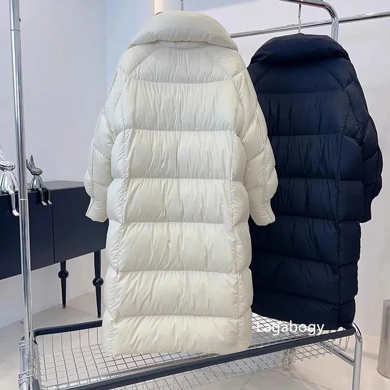 Long 90% White Duck Down Puff Parka Women