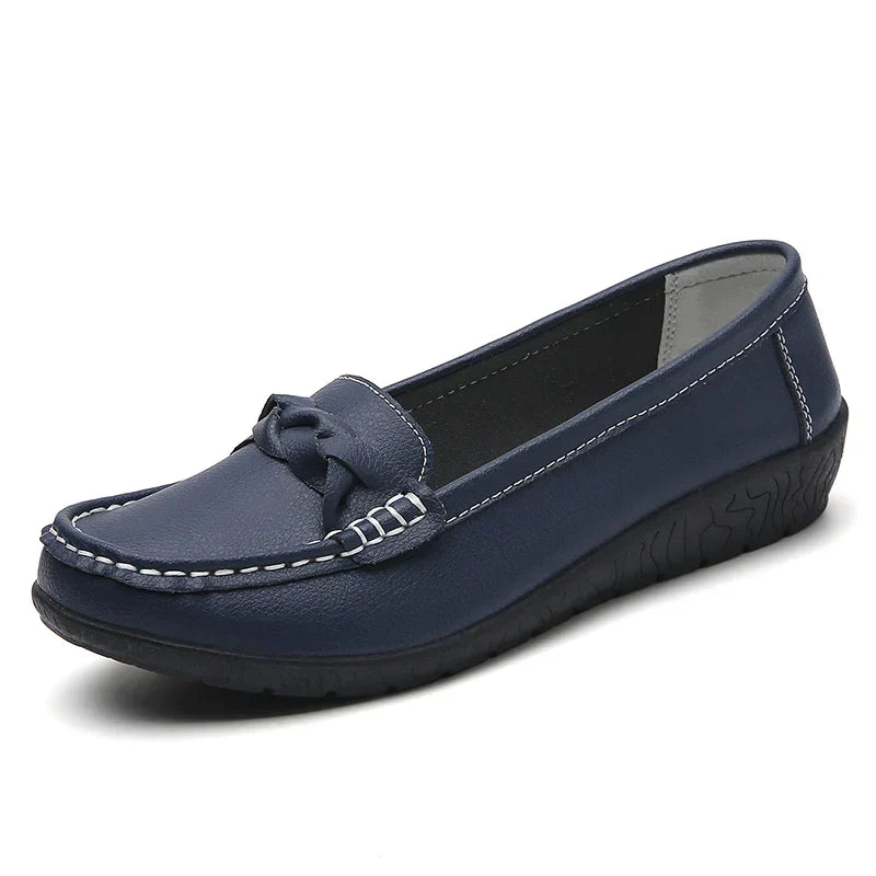 Diana - Genuine Leather Moccasin Loafers ~ Big Size-HighTouch