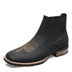 Men’s Embroidered Ankle Boots-HighTouch
