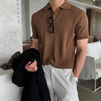 Men’s Retro Striped Polo Shirt – Summer Fashion-HighTouch