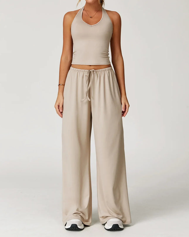 Women’s Hollow-Back Tank & High-Waist Drawstring Pants