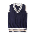 Thick Striped V-Neck Sweater Vest Unisex