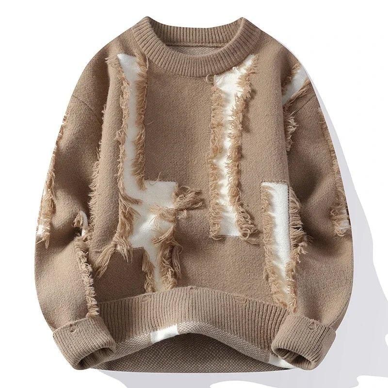 Men's Distressed Knit Sweater – Vintage Style