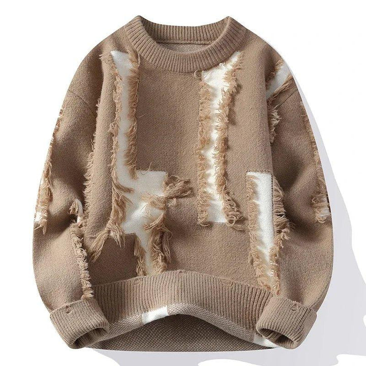 Men's Distressed Knit Sweater – Vintage Style