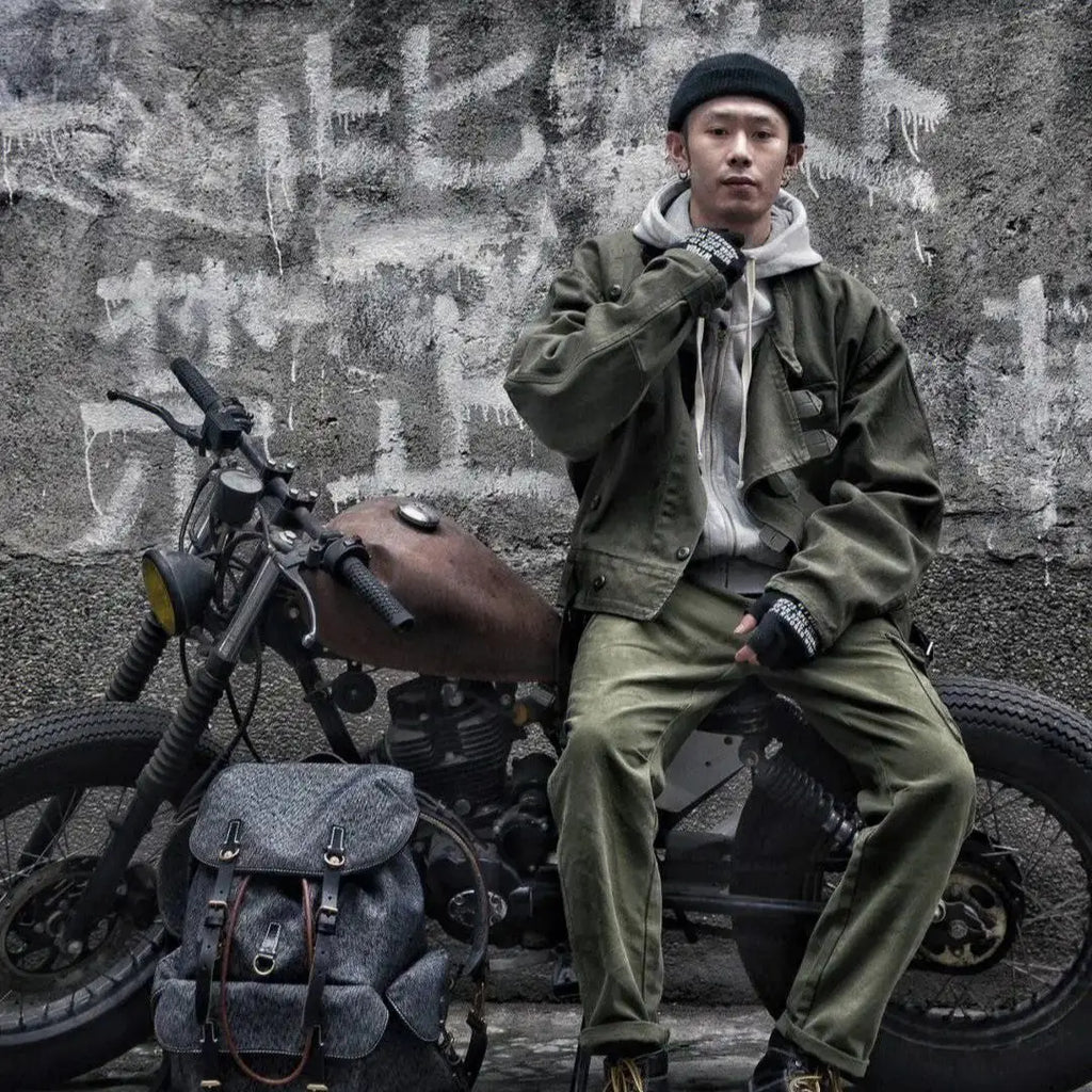 16oz Waxed Canvas Moto Jacket Men