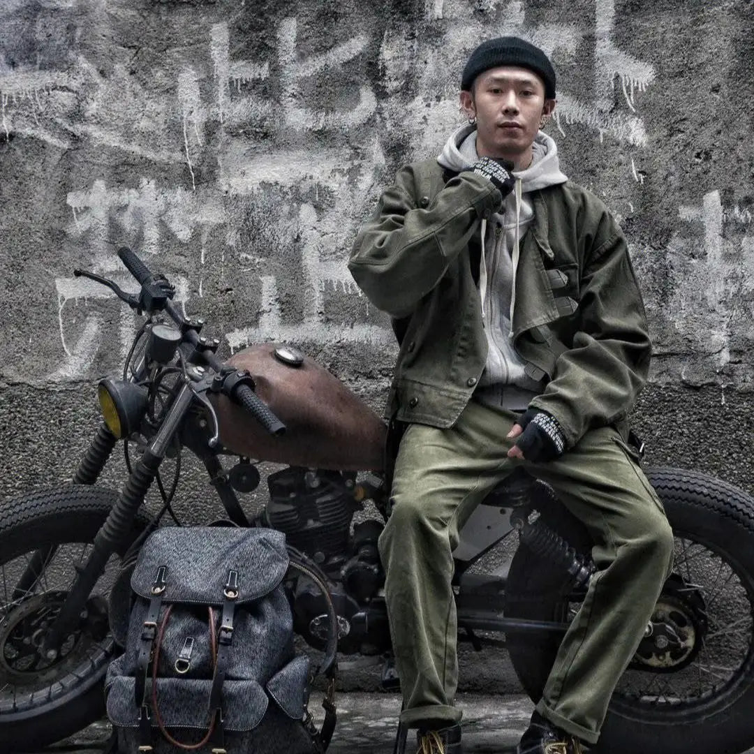 16oz Waxed Canvas Moto Jacket Men