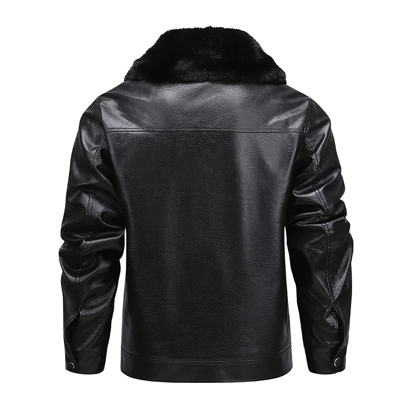 Men’s Fleece-Lined Biker Jacket-HighTouch