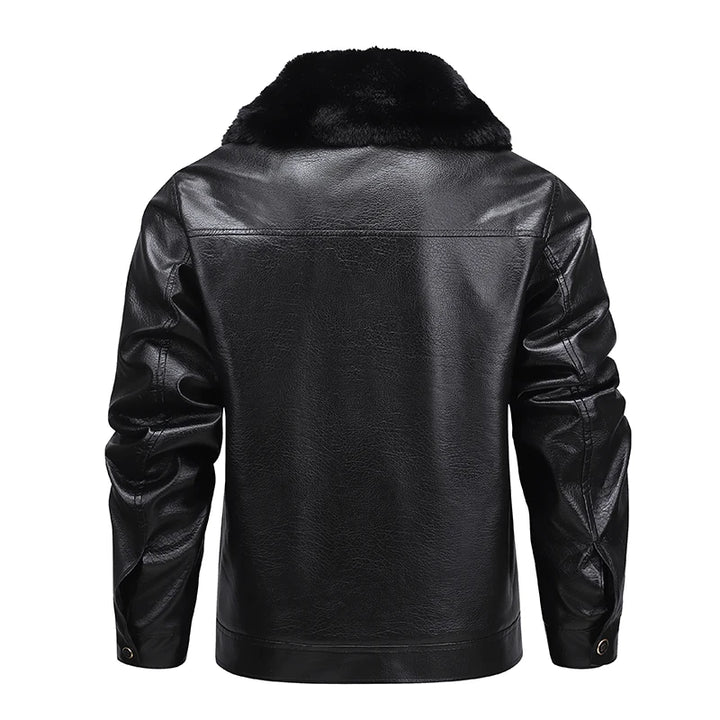 Men’s Fleece-Lined Biker Jacket-HighTouch