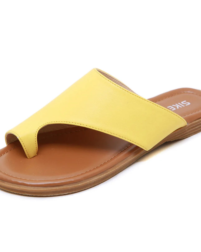 Women’s Flat Leather-Look Thong Sandals
