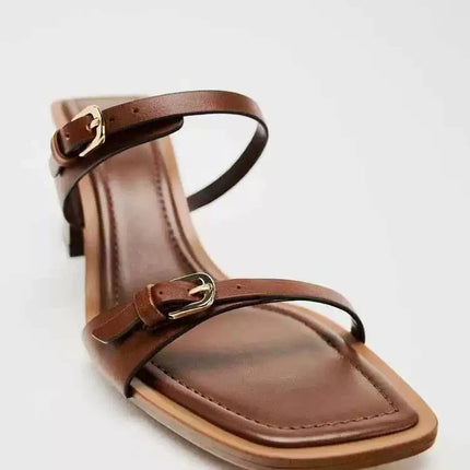 Bow-Decorated Roman Sandals