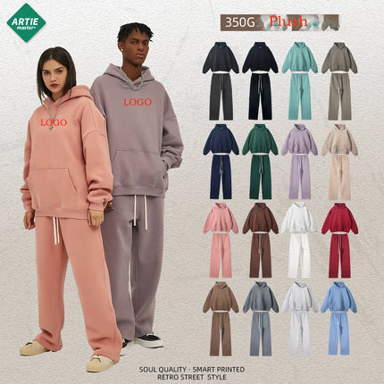 Men’s Plush Hoodie & Wide Leg Jog Set