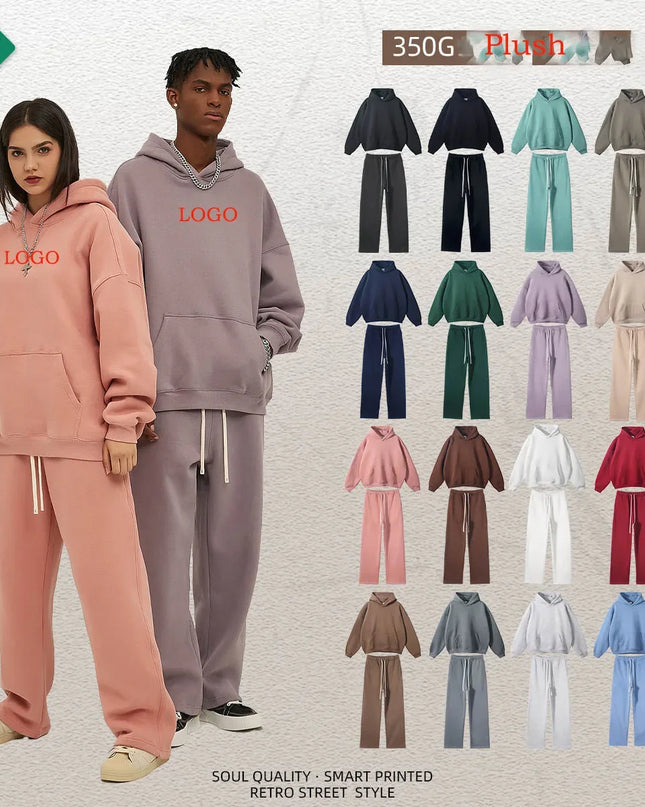 Men’s Plush Hoodie & Wide Leg Jog Set