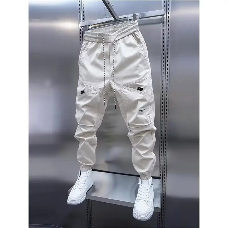 Men’s Breathable Harem-Style Straight Cargo Pants – Summer Comfort Trousers-HighTouch