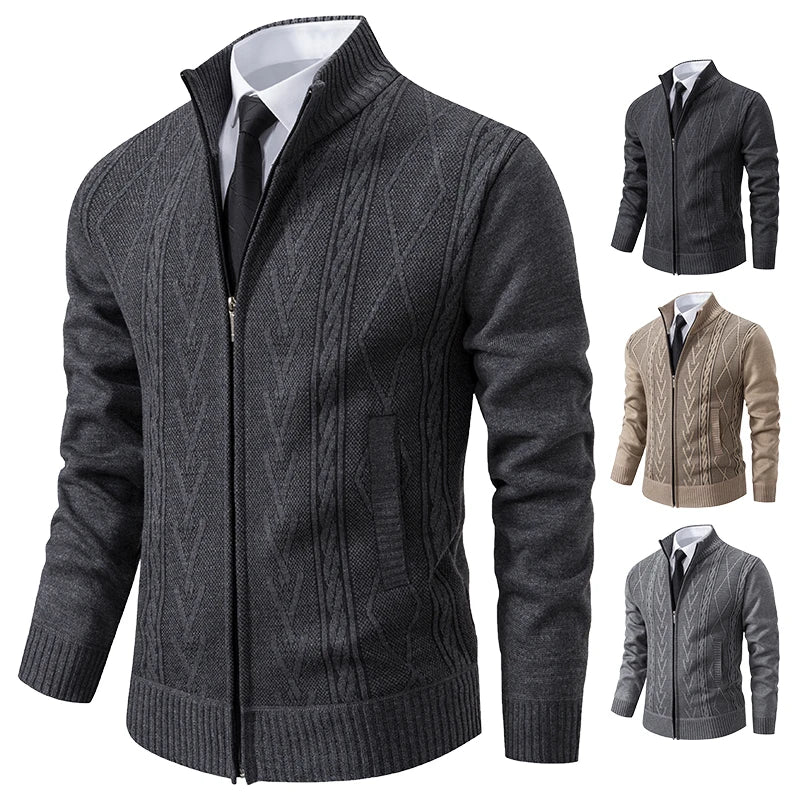 Cappotto maglione imbottito da uomo in misto cashmere
