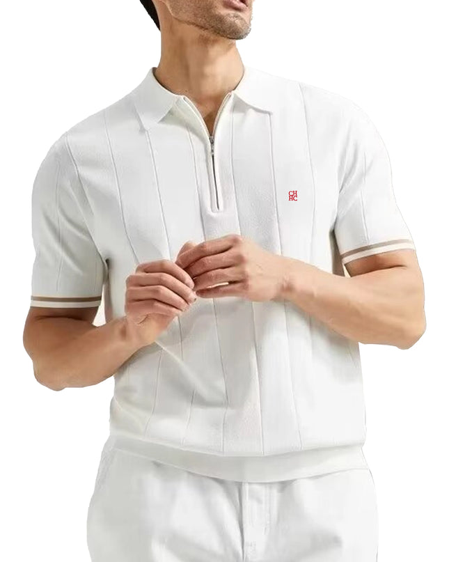 CHCH | Summer Ribbed Knit Polo Shirt for Men