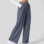 Women’s High-Waist Wide-Leg Tailored Trousers-HighTouch