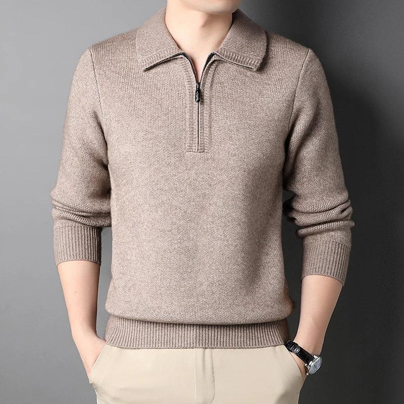 Men's Wool Quarter Zip Sweater – Soft & Lightweight
