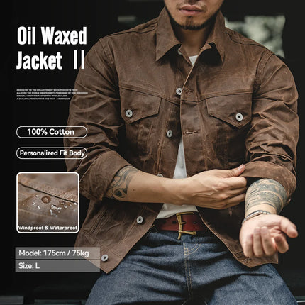 Heavyweight Waxed Canvas Safari Jacket Men