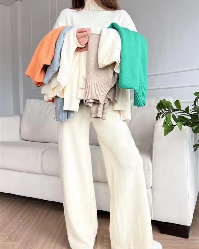 Women’s Knit Turtleneck Tracksuit Set