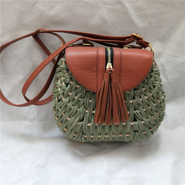 Small Fresh Straw Crossbody Bag – Lightweight Purse