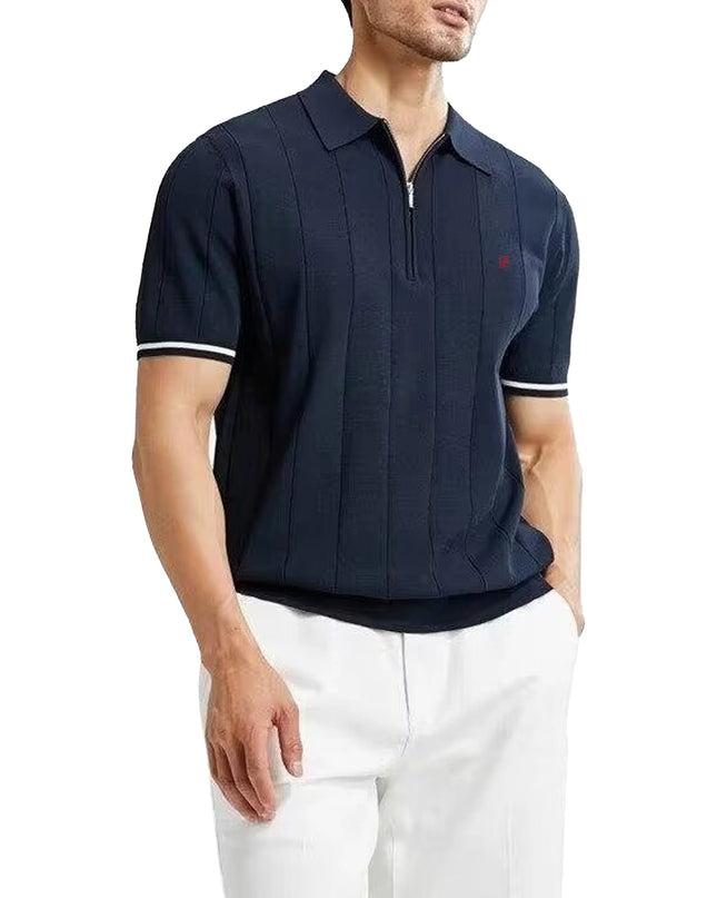 CHCH | Summer Ribbed Knit Polo Shirt for Men
