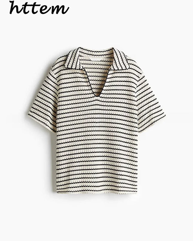 Women’s Knit Striped Pullover & Pants Set