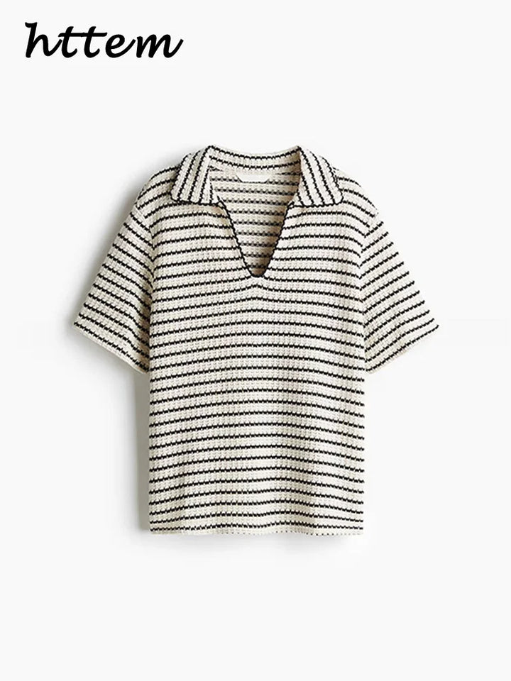 Women’s Knit Striped Pullover & Pants Set-HighTouch