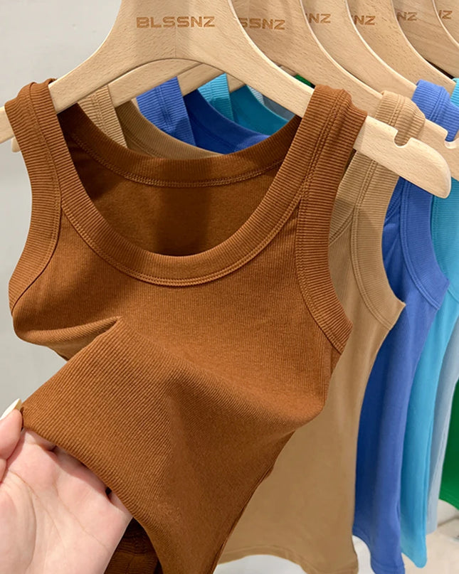 Ribbed Tank Top for Women – Stretch Fit Summer Camisole