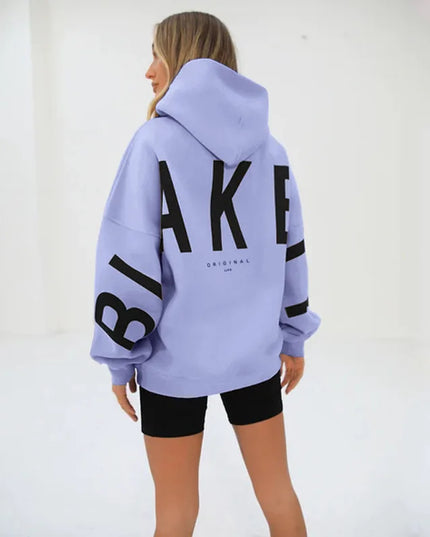 European American Fashion Printed Thick Loose Hoodie