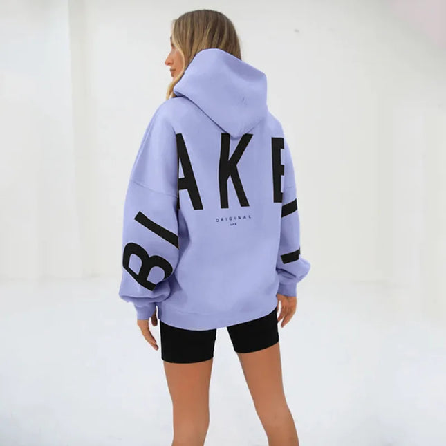 European American Fashion Printed Thick Loose Hoodie