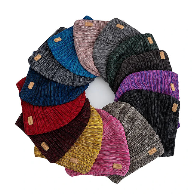 Unisex Striped Slouchy Winter Beanie