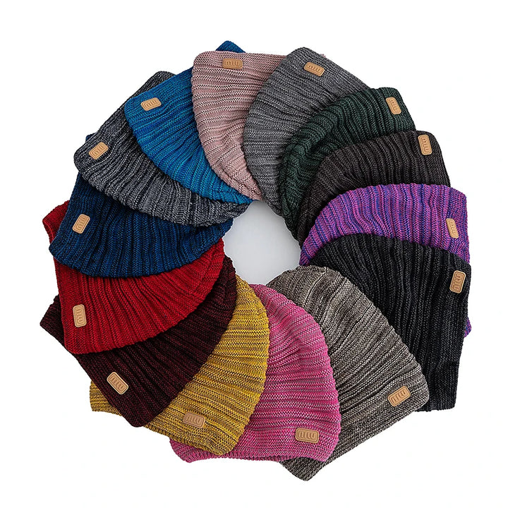 Unisex Striped Slouchy Winter Beanie-HighTouch
