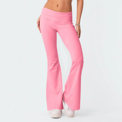 High-Waist Korean-Style Flared Yoga Pants – Autumn Fit & Everyday Com