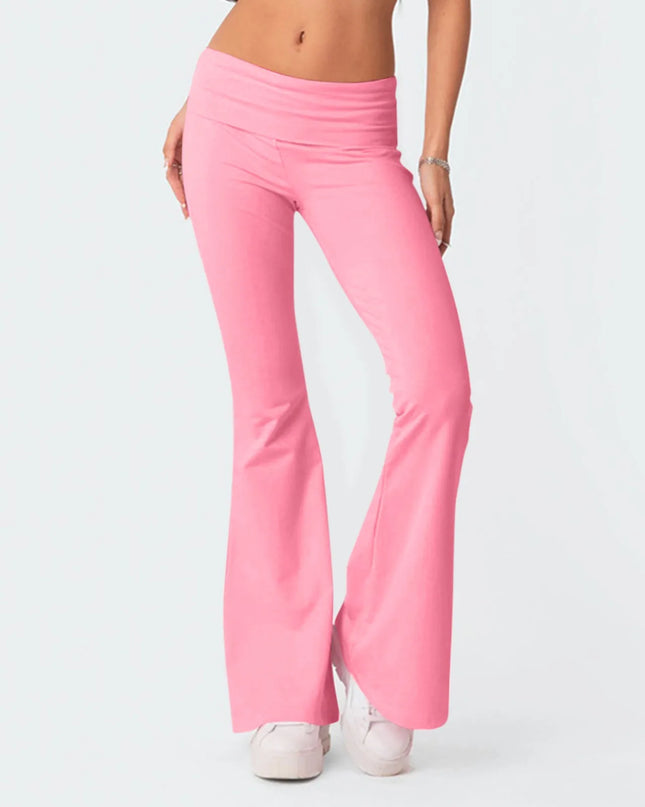 High-Waist Korean-Style Flared Yoga Pants – Autumn Fit & Everyday Com