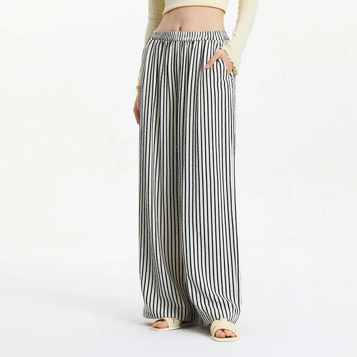 Effortless Striped Wide-Leg Palazzo Pants – Lazy-Chic & Comfort-Driven-HighTouch