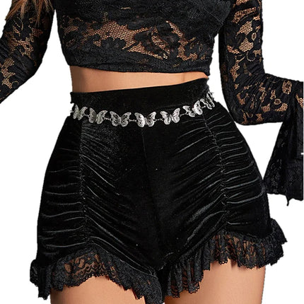 Retro-Lace Pleated Shorts for Effortless Summer Flair