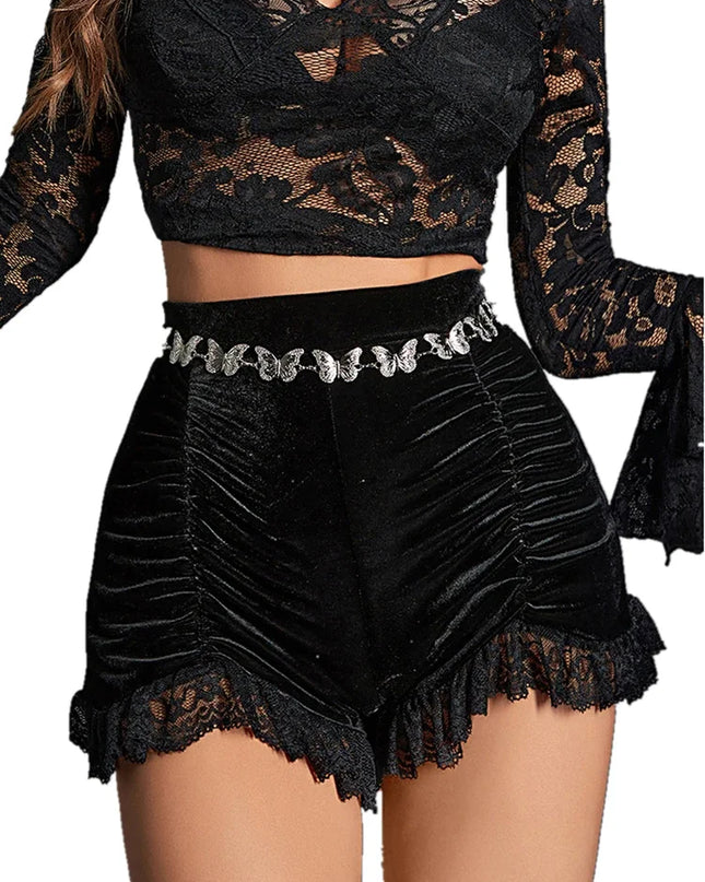 Retro-Lace Pleated Shorts for Effortless Summer Flair