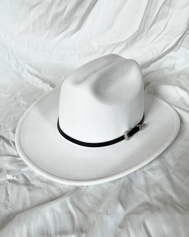 Classic Vintage Western Cowboy Hat – Leather Wide Brim Adjustable