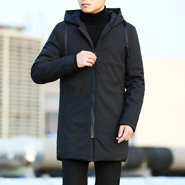 Men's Winter Trench Coat - Windbreaker Warm Casual Jacket for Men