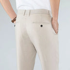 Ultra-Thin Breathable Cotton-Linen Straight Trousers-HighTouch