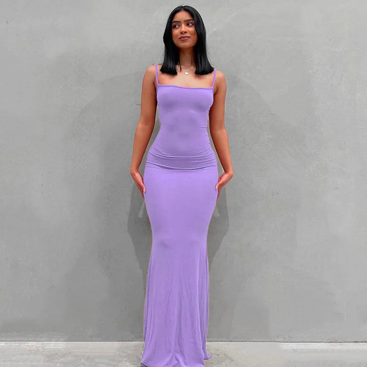 Sexy Spaghetti-Strap Black Trumpet Maxi Dre-HighTouch