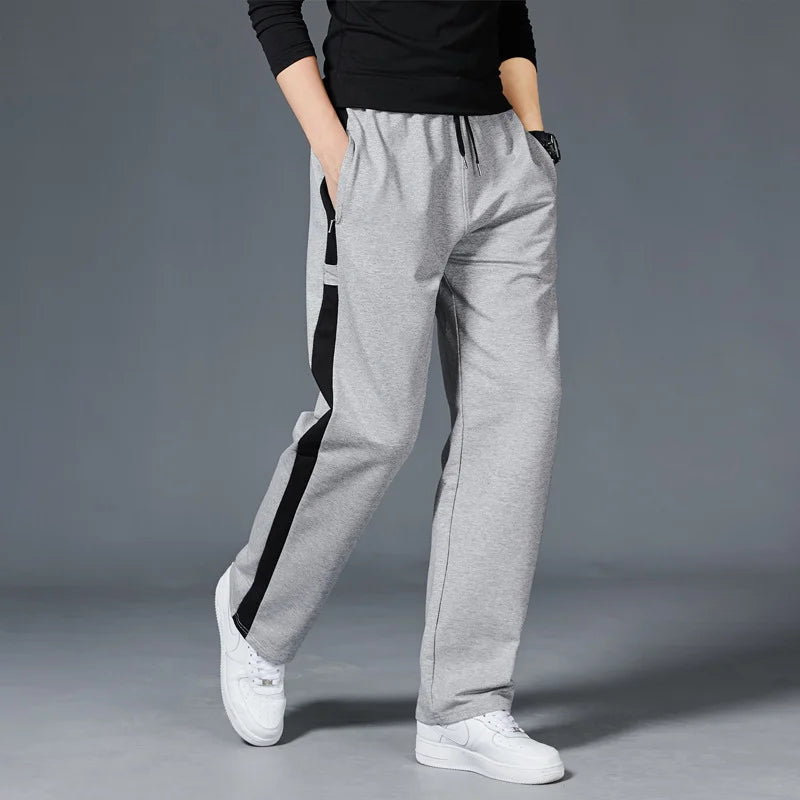 Loose Fit Men’s Straight-Leg Stripe Running Sweatpants-HighTouch
