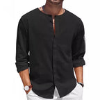 Jackson - Men's Button Front Linen Henley Summer Shirt
