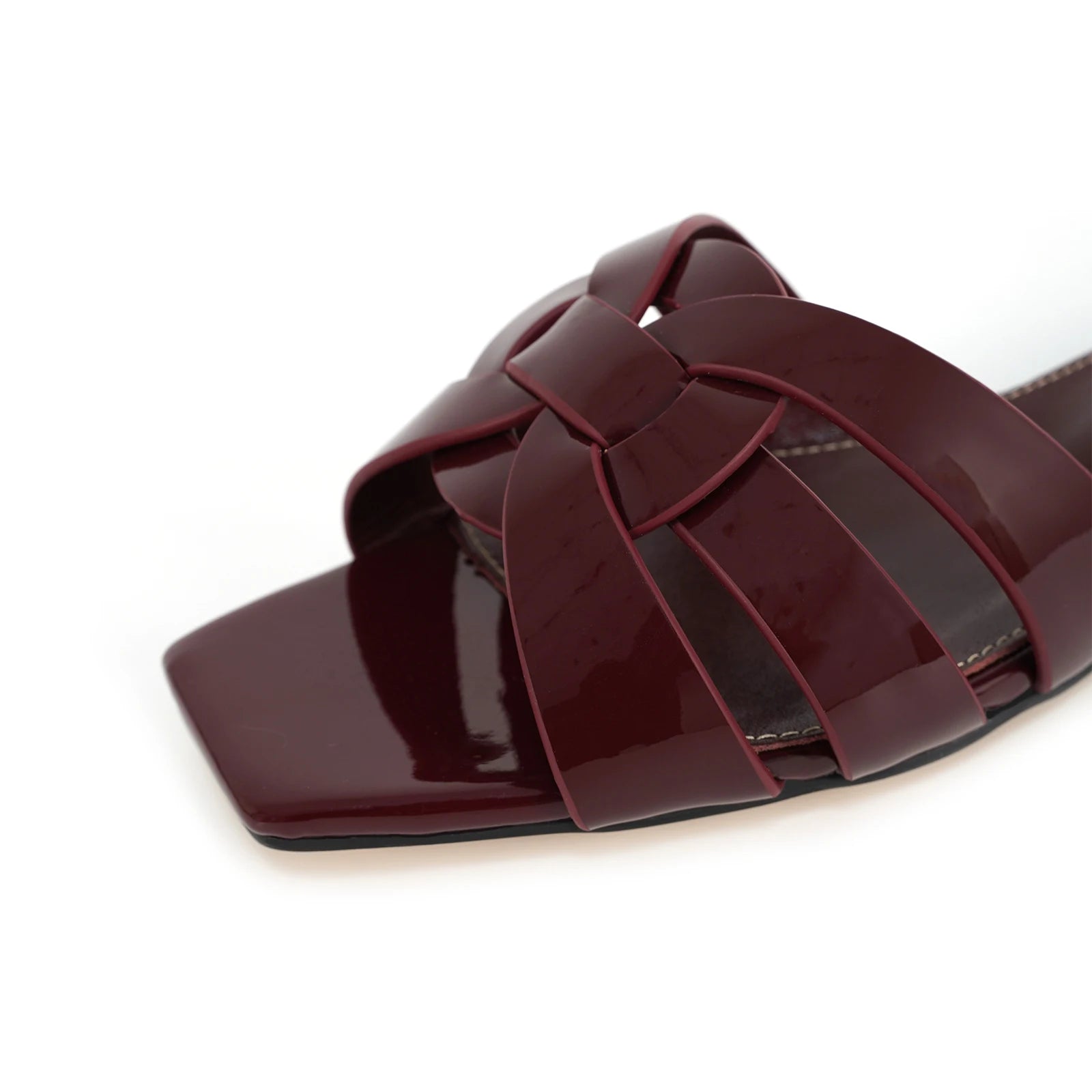 Echt Leren Zomerslippers met Vierkante Neus