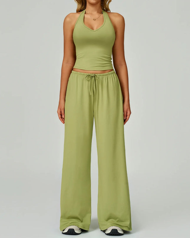 Women’s Hollow-Back Tank & High-Waist Drawstring Pants