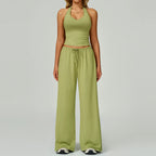 Women’s Hollow-Back Tank & High-Waist Drawstring Pants-HighTouch